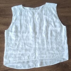 White Sleeveless Boxy Crop Tank Top